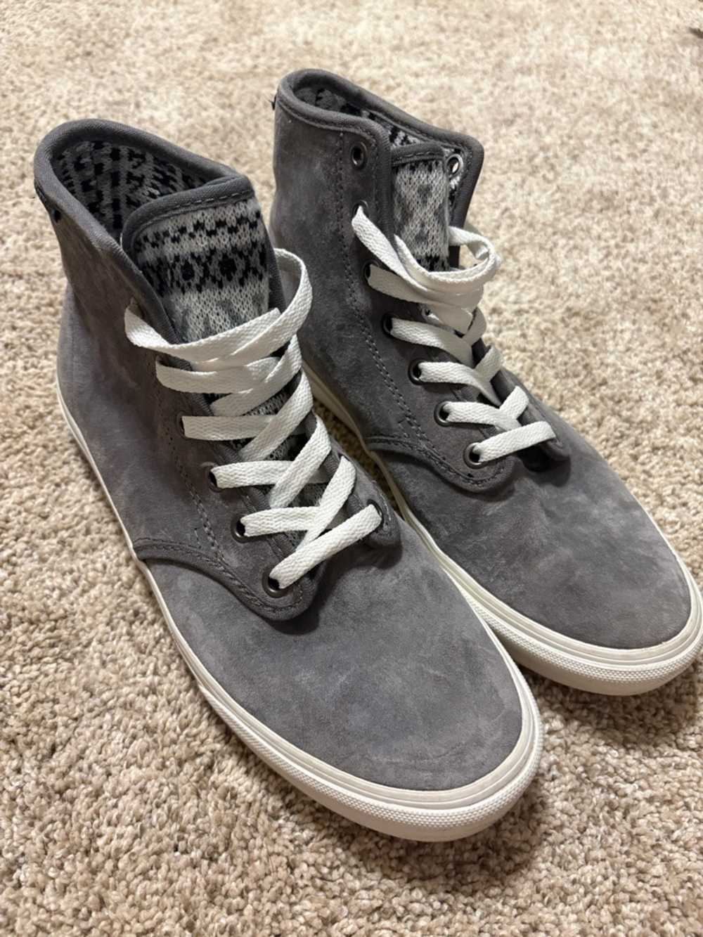 Women’s Vans Gray Suede High-Top Sneakers